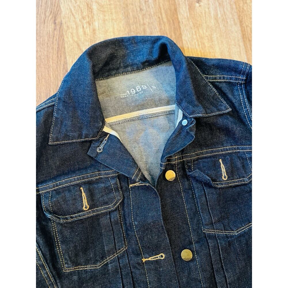 GAP 1969 Jacket Women Denim Dark Wash Indigo Jean Sz S Coat